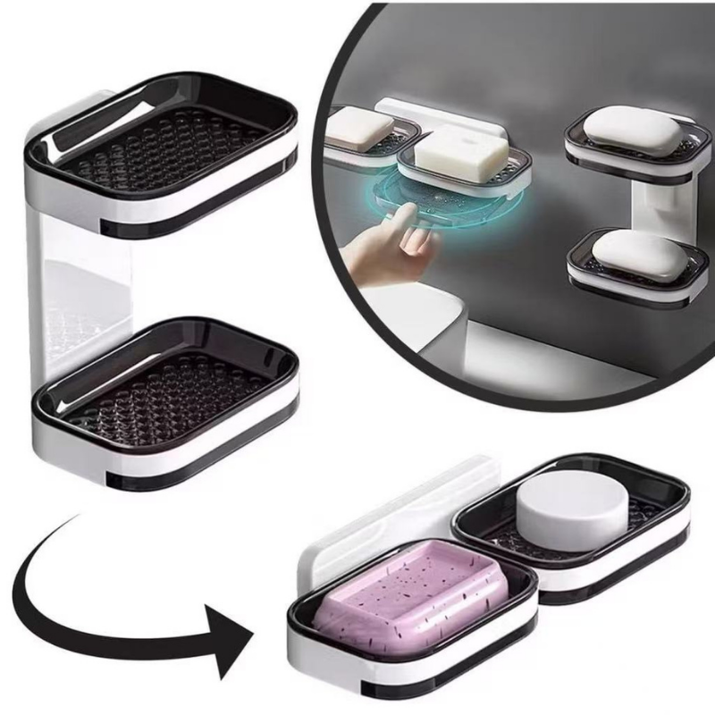 saboneteira com duas formas de instalação horizontal ou vertical