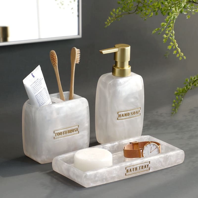 Saboneteira Kit Banheiro Lavabo Conjunto de Banheiro 3 Peças Homedec