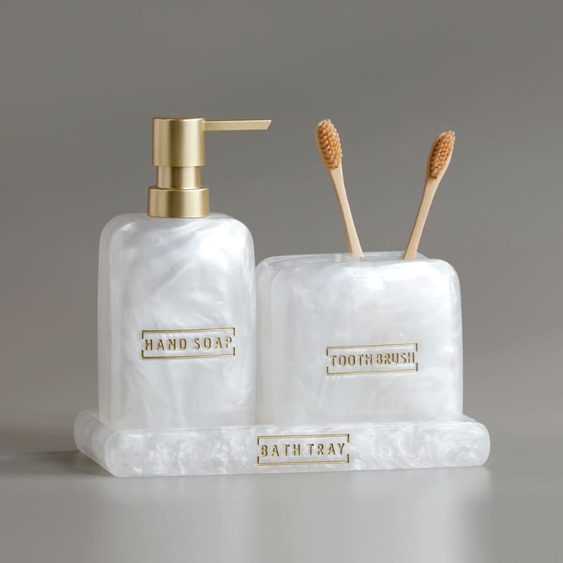 Saboneteira Kit Banheiro Lavabo Conjunto de Banheiro 3 Peças Homedec