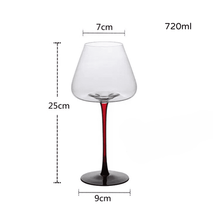 Taça de Vinho Cristal Haste Vermelha Bar em Casa Homedec