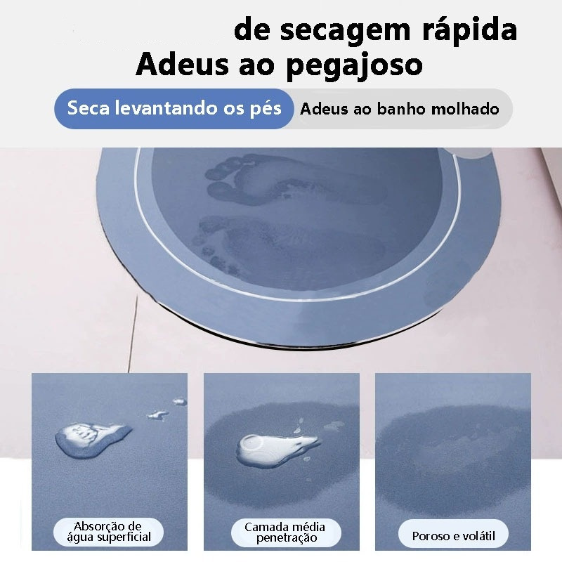 Tapete de Banheiro Ultra Absorvente Secagem Rápida Veludo Cristal - Homedec